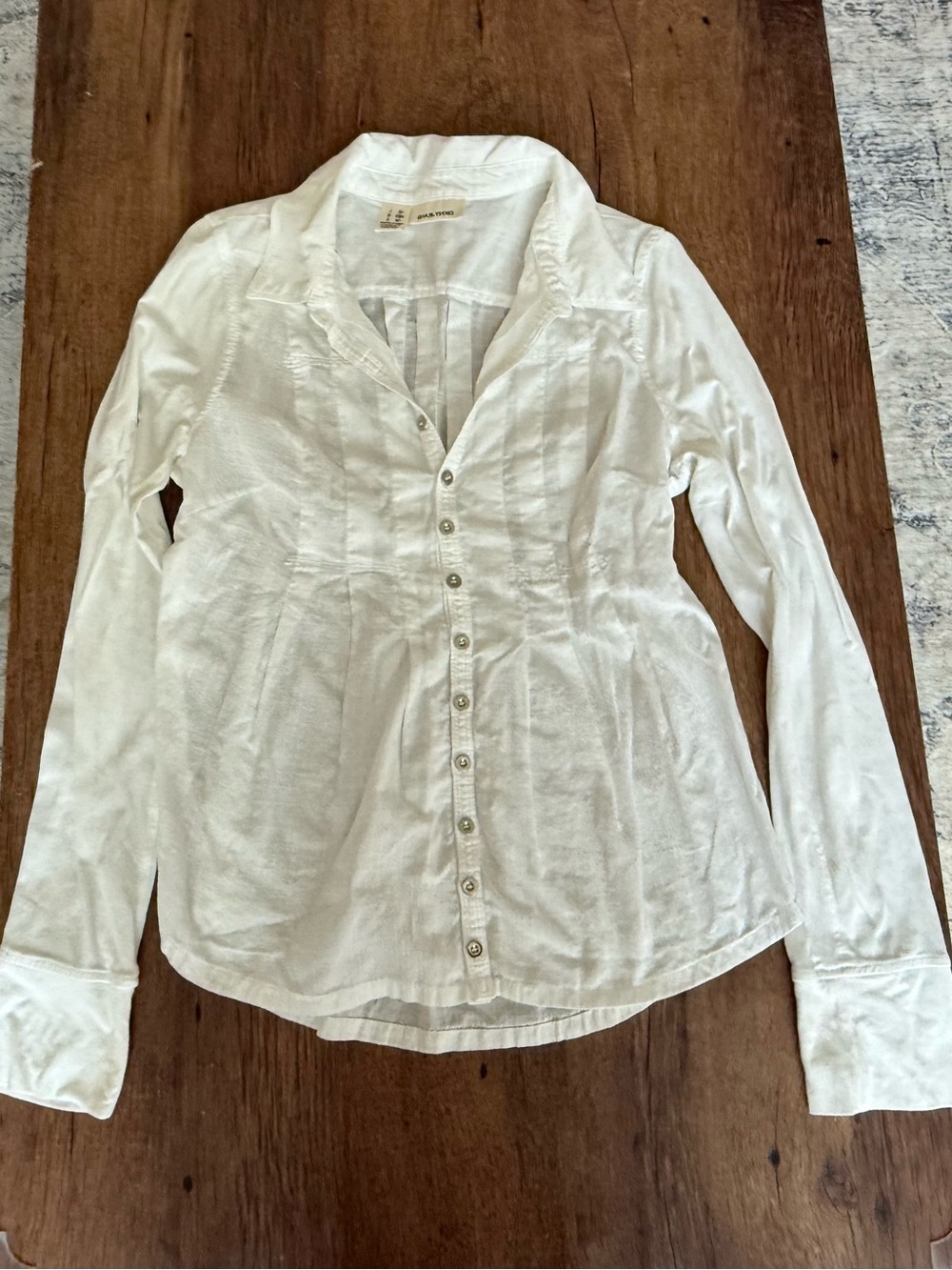 DKNY White Fitted Button-Down Shirt